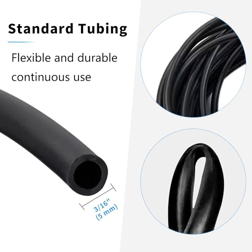 Premium 50FT 3/16inch Air Hose for Aquarium with Connector,Check Valve, Control Valve Accessories (Black, 50 ft.) - color: Black, size: 50 ft.