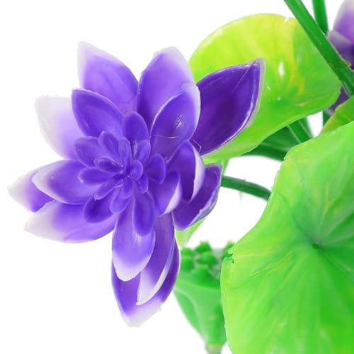 Simulated Lotus Aquarium .87 Inch Plastic Fish Tank Decoration for Freshwater Tanks and Desktop Aquariums Durable and Safe