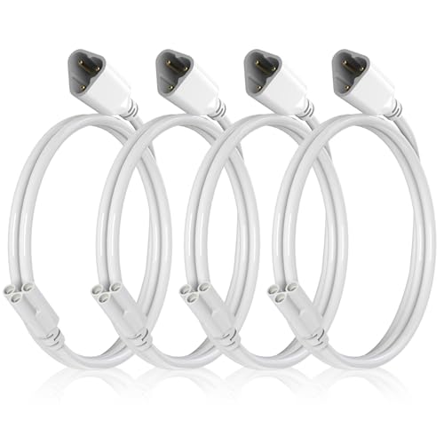 SHOPLED 4FT Extension Cords for T5 T8 LED Shop Lights, 1.2 Meter Male to Female Connection Cable for Linkable Integrated Tube LED Lights (4-Packs) - style: 4FT M/F Connection Wire