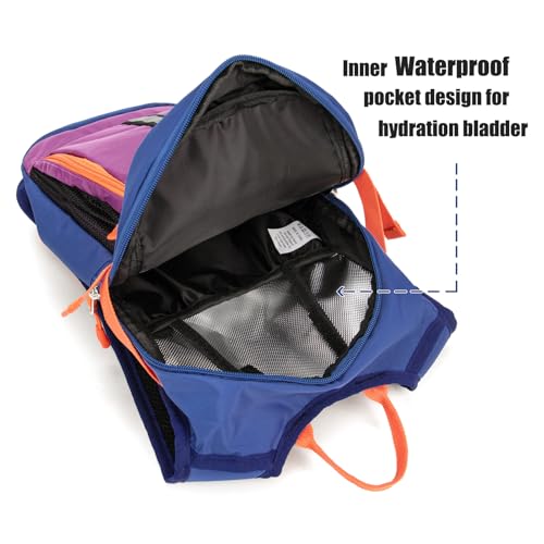 Ivygreen Kids Hydration Backpack, Hiking Backpack for Boys or Girls with 1.5L Water Bladder - color: Purple, size: Small