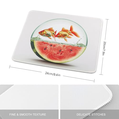 Mouse Pad Computer Mousepad Fish Tank and Watermelon Mouses Mat for Desk Washable Mouse Pad with Non-Slip Rubber Base Gaming Mousepad for Office Laptop