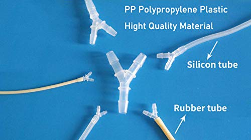 Plastic Barb Equal Y Tee 1/4" hose ID Polypropylene pipe connectors Plastic Joint Splicer Mender Adapter Union Boat Water Air Aquarium O2 Fuel (pack of 5) - size: 1/4 Inch, style: Pack of 5