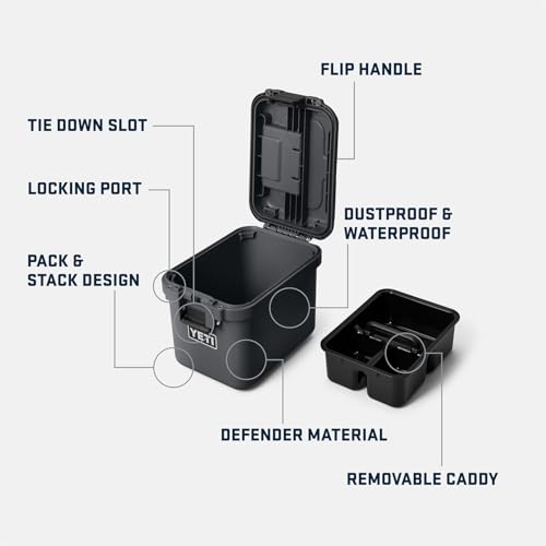 YETI LoadOut GoBox Collection, Divided Waterproof Cargo Case, Dry Box, Camera Case, Fishing Tackle Box - color: Black, size: GoBox 15