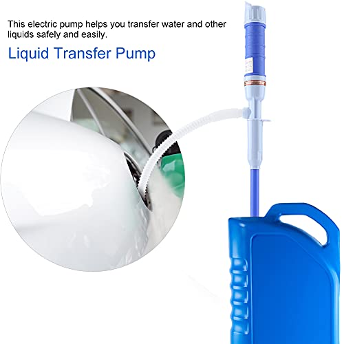 SUNGOOYUE Battery Operated Liquid Transfer Pump PE Electric Siphon Pump 3V 64cm with Bendable Suction Tube for Water Oil Transfer Fish Tank Pool Basement Use (Blue) - color: Blue
