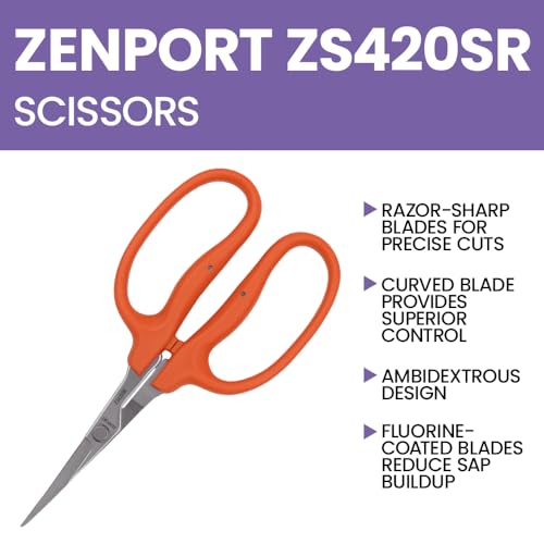 Zenport ZS420SR Curved Zen Masa Trim Scissors with Flourine Coating
