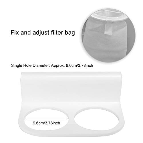 Pssopp Aquarium Filter Bag Bracket, Easy to Install Convenient Design Fish Double Hole Filter Socks Holder Acrylic Filter Bag Support (White)