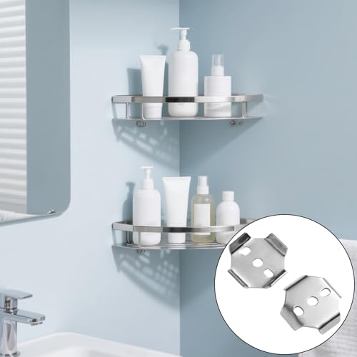 2pcs Towel Bar Replacement Parts, 39x39mm Stainless Steel Square Buckle Wall Bracket Towel Bar Base Spacers Fixing Piece Screws Bathroom Mounting Hardware Kit for Towels Rod Accessories