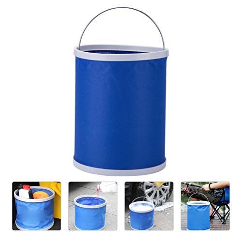Wakauto Collapsible Water Bucket Folding Bucket Portable Water Storage Container Wash Basin Foot Bath Tub for Fishing Camping Travel Gardening Blue 9L - color: Blue 13l