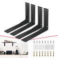 CLT 18” Black Shelf Bracket, 1/5" Thick – Heavy Duty Corner Brace, Supports 550 lbs, Industrial Modern Farmhouse Style – Right Angle Bracket for Tables, Benches, DIY Space-Saving Projects (Pack of 4) - size: 18 Inch, style: Black L Gusset