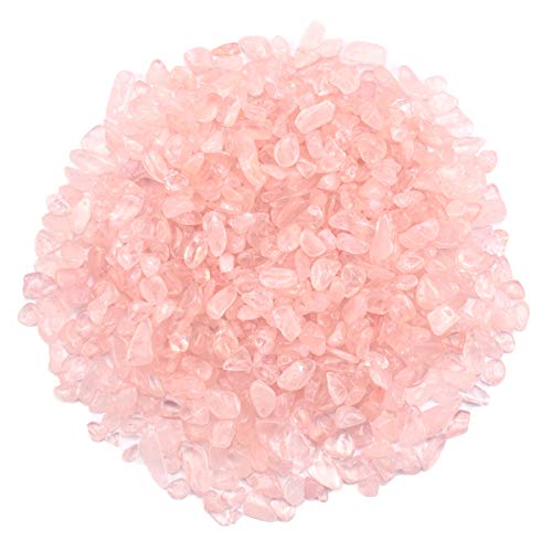 WAYBER 1 Lb/460g Natural Pink Quartz Crystal Stones Irregular Aquarium Pebbles Rock Sands for Turtle Tank/Succulent Plants/Vase Decoration (Fill 1 Cup) - color: Pink, size: 1 Pound