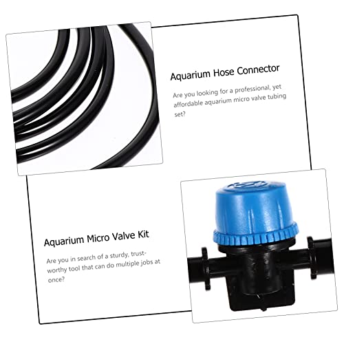 Healifty Aquarium Micro Hose Connector Kit Adjustable Water Flow Control Valve with Soft Silicone Tubing 7-Piece Set for Fish Tank
