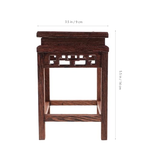 HOMSFOU Chicken Wenge Wooden Flower Stand Small Indoor Plant Holder Vase Display Rack Chinese Style Decorative Base 5.51X3.54X3.54 Inches - size: 14X9CM