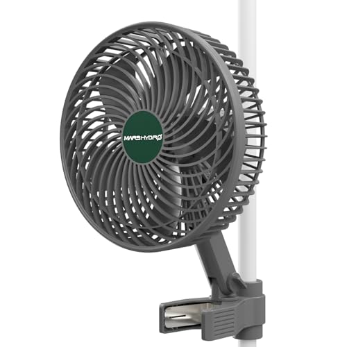 Mars Hydro M6 Grow Tent Fan, 10 Speeds Powerful Oscillating Clip Fan with Low Noise for Hydroponic Plants and Ventilation Circulation with Convenient APP/WiFi Control - size: 1PC