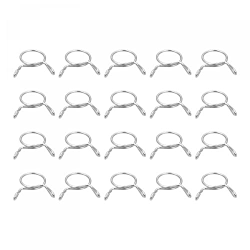 uxcell Fuel Line Hose Clips, 20pcs 9mm ID Fit 10-10.5mm OD Hose 304 Stainless Steel Water Pipe Air Tubing Spring Hose Clamps for Motorcycle Scooter - size: 9mm