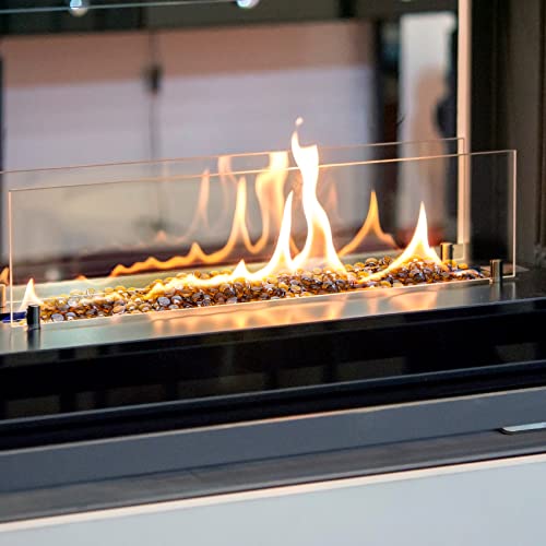 Stanbroil 10-Pound Fire Glass Beads - 1/2 inch Luster Fire Glass Drops for Fireplace Fire Pit | Gas Log Sets | Landscaping | Fish Tank, Caramel Luster - color: Caramel Luster
