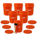 ePackageSupply 5 Gallon Plastic Bucket with Airtight Lid | Food Grade Bucket | BPA-Free | Heavy Duty 90 Mil All Purpose Pail | One 12" Rubber Mallet & One Lid Opener Included | 6 Pack - color: Orange, size: 6 Packs