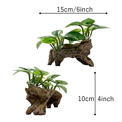 Fish Tank Decorations Aquarium Decor Ornaments Betta Silk Leaf pad Hammock Artifical Driftwood cave Goldfish Bowl Accessories (Type-C) - color: Type-c