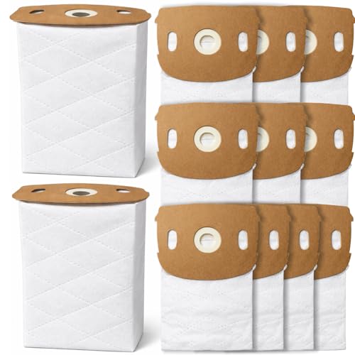 12 Pack AH14010 Vacuum Cleaner Bags for Hoover Commercial HVRPWR 40V Cordless Upright Vacuum CH90600V, CH91600V | 5.5 Quart HEPA Media Filter Bags with 5-Layer Filtration & Leak-Proof Design