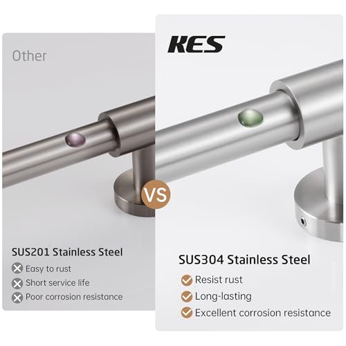 KES Bathroom Shower Slide Bar 40-Inch with Adjustable Handheld Shower Head Holder for Bathroom Wall Mounted SUS 304 Stainless Steel Brushed Finish, F209S100-BS - color: Brushed Finish, style: 39.9-Inch+Drill Mounted
