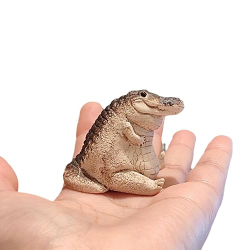 Small Crocodile Fish Tank Decorations, Cute Lively Crocodile Aquarium Decoration, Animal Fish Tank Display Decor,Ornamen Artificial Resin Accessories.