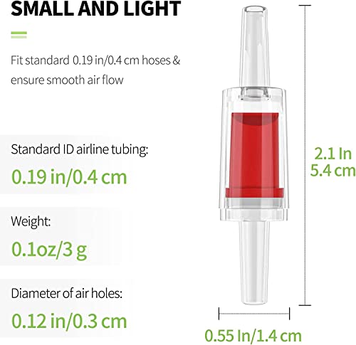 Pawfly Aquarium Check Valves Plastic One Way Non-Return Check Valve for Fish Tank - color: Red