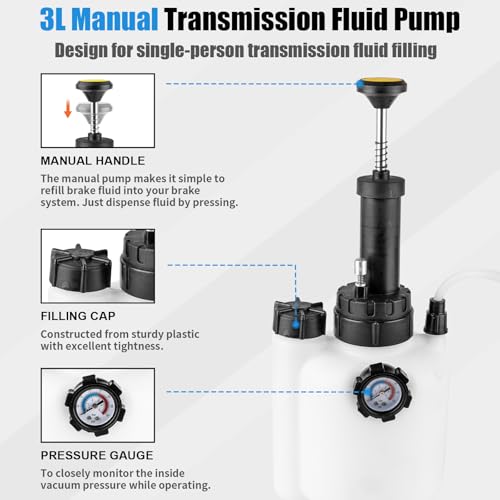 3L Transmission Fluid Pump Kit, Fluid Transfer Pump with 13PCS ATF Adapters, Manual Transmission Oil Pump for Automotive Oil Filling System, Manual ATF Fluid Transfer Pump for Oil
