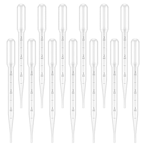 G2PLUS 200PCS 3ml Disposable Plastic Transfer Pipettes, Calibrated Pipettes Dropper for Liquid, Science Laboratory, Essential Oils, Experiment, Make up Tool - size: 3ml-200pcs