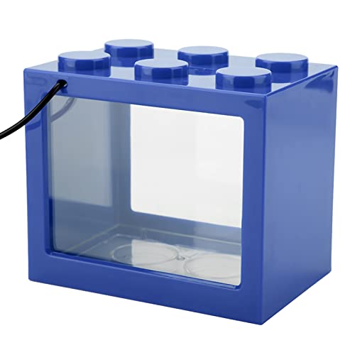 Small Fish, Acrylic Mini Fish Desktop Mini Aquarium Bowl for Goldfish Aquarium Starter Kits with USB LED Light Office Tea Table Decor