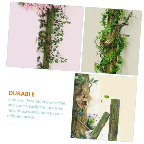 Lifelike Aquarium Bark Background Decoration, Simulated Tree Bark Board Cable Ties, 30x50cm Reptile Tank and Fish Tank Scenic Habitat for Tortoise and Bearded Dragon Terrariums