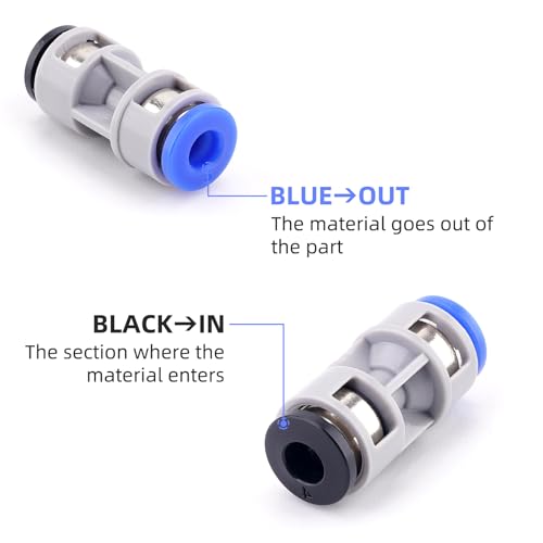 3pcs Teflon PTFE Tube Adapter Replacement for Bambu Lab A1/A1MINI/P1P/P1S/P2S/X1/X1C/X1E/H2D/H2S 3D Printer,Plastic Metal Mixed Feed Connectors for Bambu Lab 3D Printer