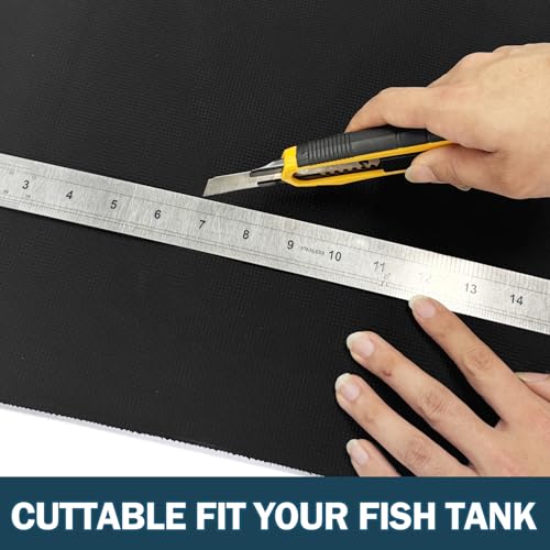 2 Packs 23.6 x 15 Inch Aquarium Fish Tank Leveling Pad, 6mm Thick Foam Fish Tank Mat Non-Slip Neoprene Foam Shockproof Easy Cut for Water Stable Floor Protection Black - size: 23 x 15 Inch, style: Adhesive-backed