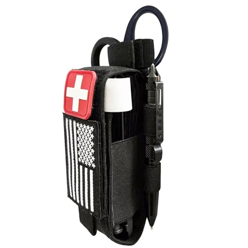 Upgrade 1000D Laser Cut Molle Tourniquet Holder, Heavy Duty Tactical Molle Tourniquet Pouch Holder - color: Pouch-Black