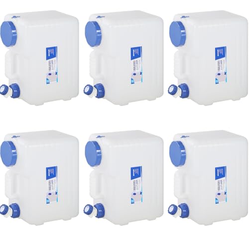 REDCAMP 3.9 Gallon/15L Portable Water Container with Spigot,Camping Water Jug,Camping Water Container, Large Water Tank,Portable Emergency Water Storage for Camping,Hiking,Hurricane Supplies, 6 Pack - color: White, size: 3.9Gal/512Ounces, 6 Pack
