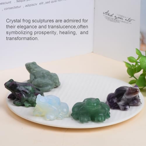 2 Inch Green Aventurine Frog Crystal Figurine，Frog Gifts Healing Crystal Decor，Frog Garden Statue Stone Energy Gemstones, in Bedroom Office Christmas Meditation Gifts Aquarium Decoration - color: Green Aventurine