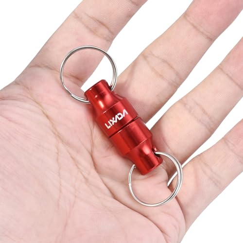 Lixada Magnetic Net Release Holder Fly Fishing Net Retractor Fishing Net Keeper Magnet Clip Landing Net Connector for Fishing Hooks, Lures, Flies, Trout Line - color: Red, style: 2 Connectors