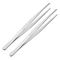 uxcell 2 Pcs 12-Inch Stainless Steel Straight Blunt Tweezers with Serrated Tip Daily Garden Tool - size: 12 inch