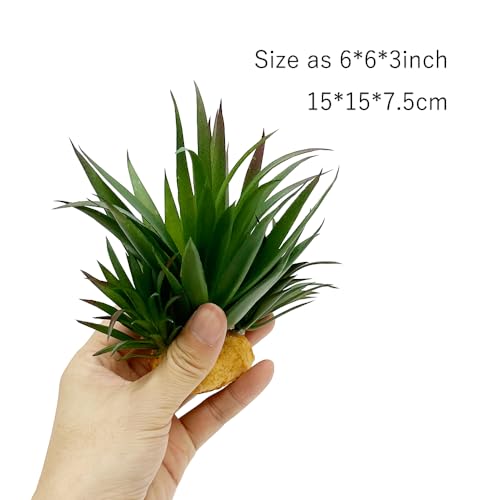 Reptile Artificial Plants Succulent Terrarium Decorative Desert Rainforest Plant Lizard Beard Chameleon Gecko Snake Amphibious Sea Turtle Tank Accessory (Agave-Set) - color: Agave-set