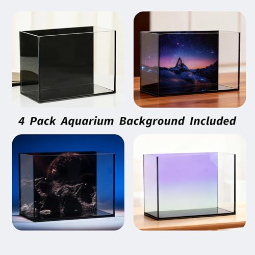 2.8 Gallon Glass Fish Tank with Filter LED Light Complete Betta Fish Tank Starter Kit for Small Aquarium Lovers, Rimless Freshwater Nano Tank with All Essentials Included - size: 2.8 Gallon