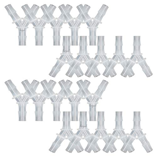 plastic 7/16" Y shape 3 way barbed connector for air hose, water pipe pp polypropylene barb fitting. (Pack of 20 pcs) - style: 20pcs, 7/16" O.D.