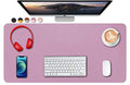 SUJAYU Dual Sided PU Leather Desk Pad, Mouse Pad, Office Desk Mat, Non-Slip Laptop Desk Pad, Waterproof Desk Writing Pad for Office and Home (31.5" x 15.7", Pink+Purple) - color: Pink+purple, size: 15.7" x 31.5"