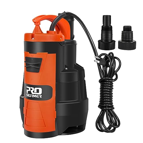 Sump Pump, Prostormer 3500 GPH 1HP Submersible Clean/Dirty Water Pump with Build-in Float Switch for Pool, Pond, Garden, Flooded Cellar and Irrigation - style: 1HP
