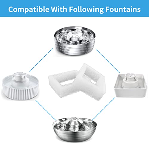 Sponge Foam Filter Replacement for Cup Cake Ceramic Pet Fountain and 2L/67oz Round Stainless Steel Cat Water Fountain, Katlikatqi Pre-Filter Compatible with DR-DC-160 Water Pump (Pack of 12)