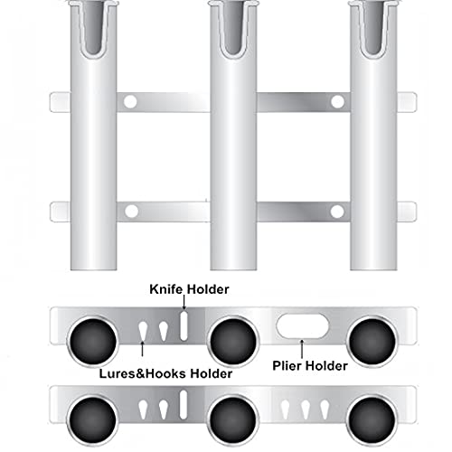 HiUmi Wall Mounted Fishing Rod Holders Tubes Links Fishing Rod Holder Rack Rests (3-Pole-White) - color: 3-pole-white