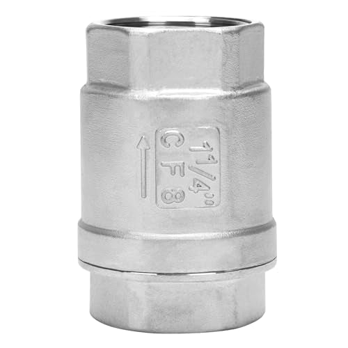 1-1/4 Inch Vertical Check Valve SUS304 Spring Loaded Check Valve in-line Low Cracking Pressure CF8M WOG 1000 - size: 1.25 Inch, style: Spring