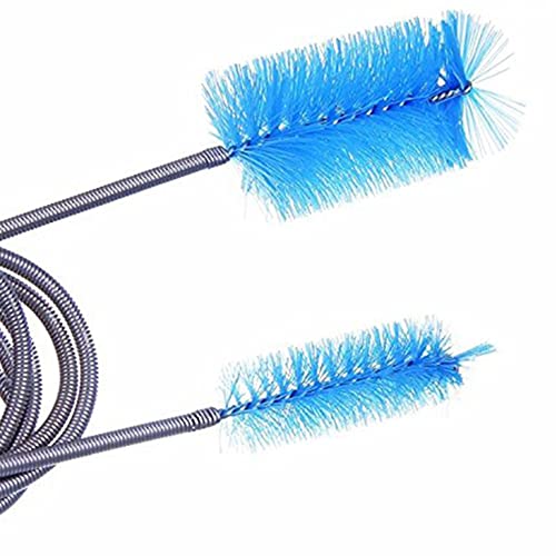 Aquarium Flexible Drain Brush, Stainless Steel Long Pipe Cleaner Flexible Double Ended Bristles Tube Cleaning Brush Cleaning Tool for Home Kitchen Drain Pipe 1PCS