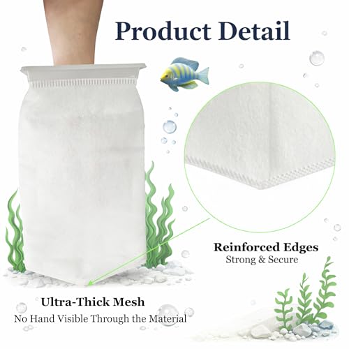 2-Pack Rectangle Filter Socks for Aquarium, 7″x4.5″ Durable Polyester Mesh, 200 Micron Efficient Debris Filtration for Saltwater & Freshwater Fish Tanks