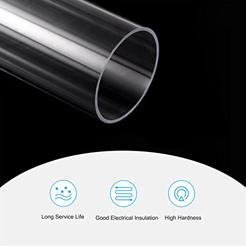 MECCANIXITY Plastic Pipe Rigid Polycarbonate Round Tube Clear 1.85"(47mm) ID 2"(50mm) OD 9.6" (245mm) High Impact for Lighting, Models, Water Plumbing - size: 1.85"IDx2"ODx9.6"