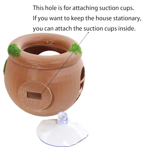 Betta Hammock Floating Hideout House with Artificial Moss Suction Cup Mount, 3D-Printed PLA Aquarium Decor Rest Cave Toy for Betta Fish Tank Accessories