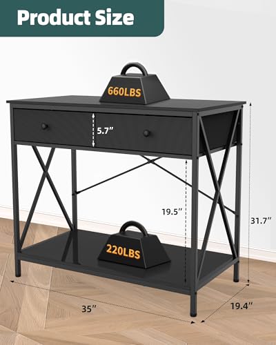 Fish Tank Stand 40 Gallon: Sturdy Aquarium Stand with Accessories Storage - Metal Fish Tank Table for 40-50 Gallon Reptile Breeder Turtle Terrarium - 35"X19.54" Weight Capacity 660 lbs - color: Black, size: 40-50 Gallon