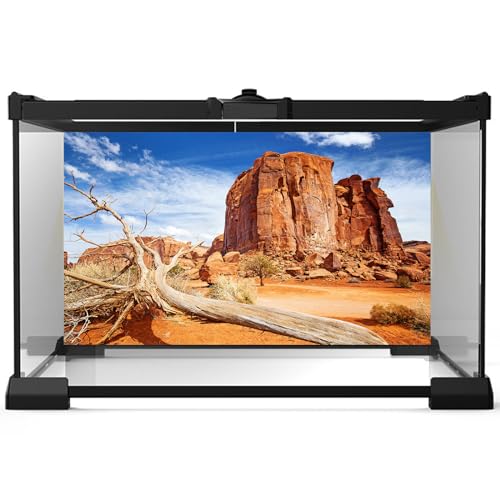 2 Packs Desert Reptile Tank Background Orange Deserts Sandstone Aquarium Background Rock Formation Mountains Gobi Reptile Enclosure Backgrounds Dead Trees Barren Thorns Fish Tank Backgrounds 24x12in - color: Red_Brown, size: 24(W)x12(H)inches/ 60(W)*30cm(